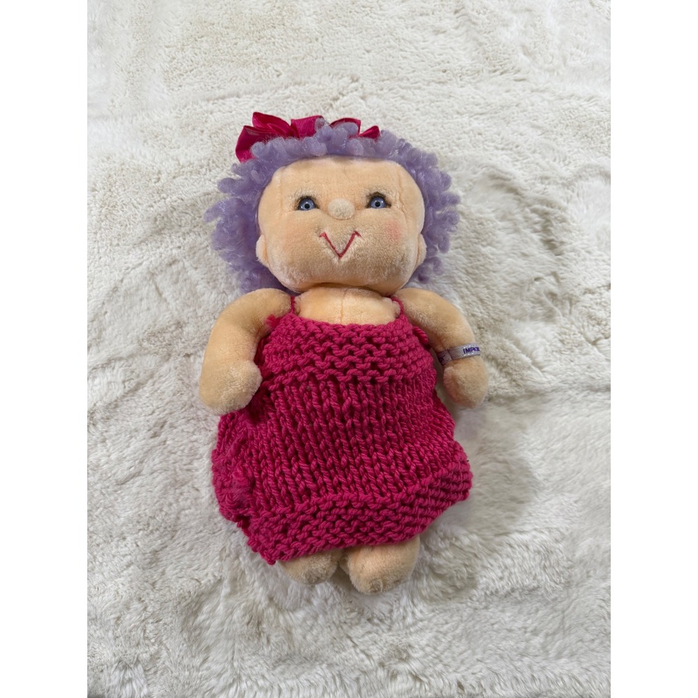 Hallmark Hugga Bunch Impkins Plush Pink Vintage 1985 Purple Hair Retro Toy Large